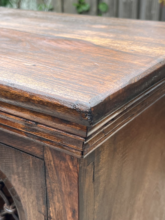 Image 1 of Rare cabinet français | Teck et fer forgé | 1950s