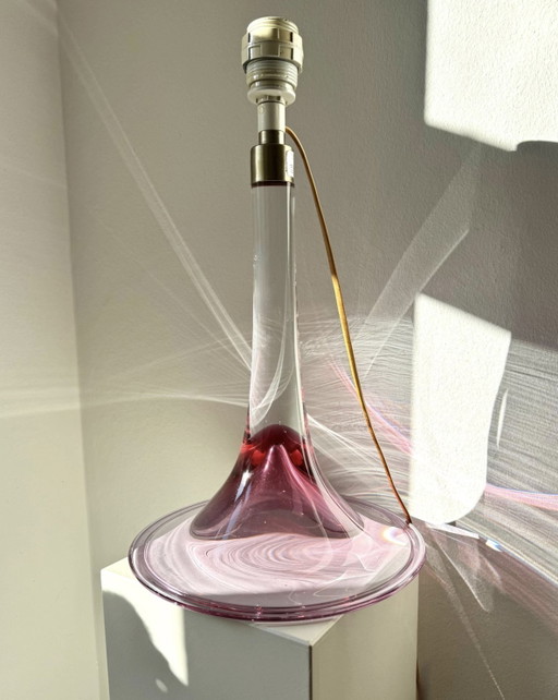 Lámpara de cristal Holmegaard grande "Fanfare", Royal Copenhagen, vintage, danesa, años 80