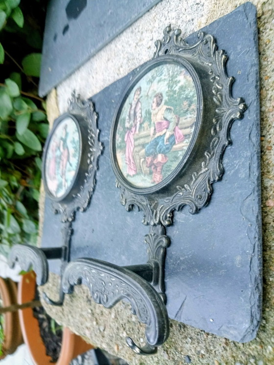 Coppia di Appendiabiti da Parete Rococò Italia Vintage, Metallo, Multicolore (foto 2 di 5)