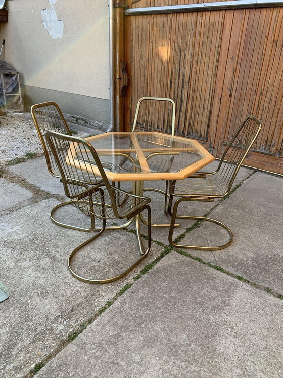Vintage Dining Table and Chairs by Gastone Rinaldi, Set of 5 – Dining set (photo 4 of 5)