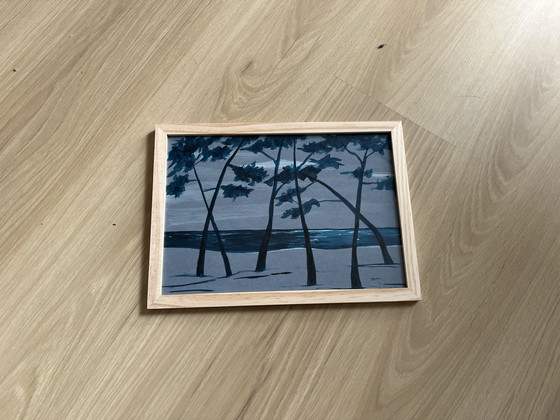 Image 1 of Encre sur papier « blue jean » 250g.  Format 21x30cm