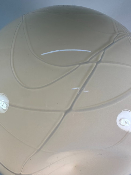 Image 1 of Vandeheg tafellamp – wit opaalglas met aders – Ø 30 cm – modern design