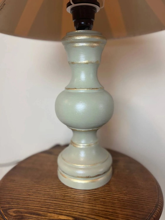 Celadongrüne Lampe – Tischlampen, Wood (photo 4 of 13)