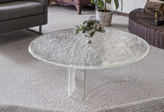 Van Tetterode glass round Coffee table. (photo 4 of 5)