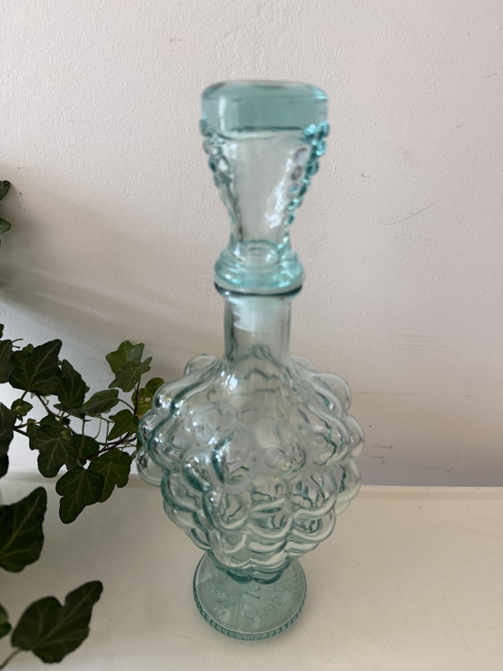 Image 1 of Caraffa Empoli con grappolo d'uva e tappo originale.