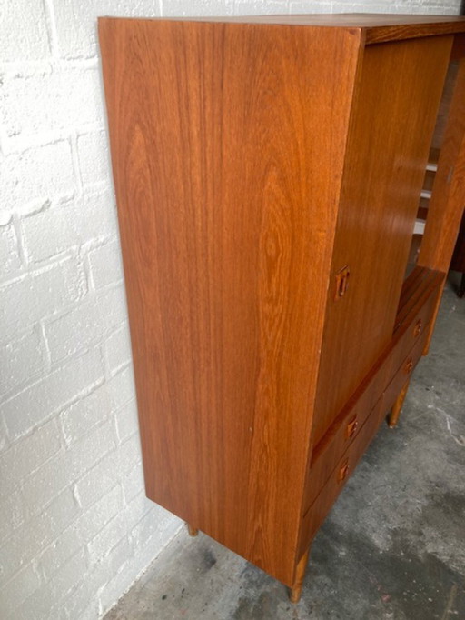 Retro vintage mid-century sideboard,high-board,bar cabinet,display case