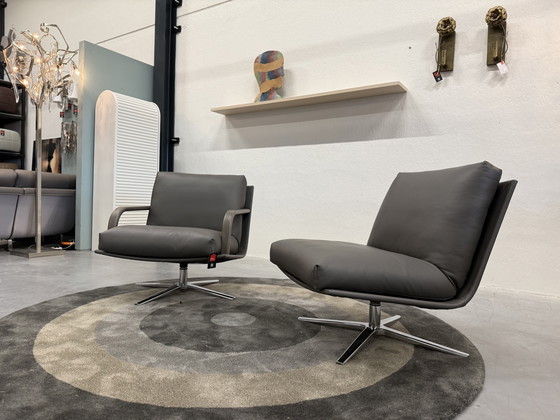 Image 1 of 2 fauteuils pivotants Leolux Kudo cuir Ceras Flint