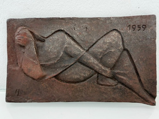 Kurt Lehmann Gusseisen Wandrelief Die Ruhende 1959 – Bildhauerei, Iron (photo 9 of 14)