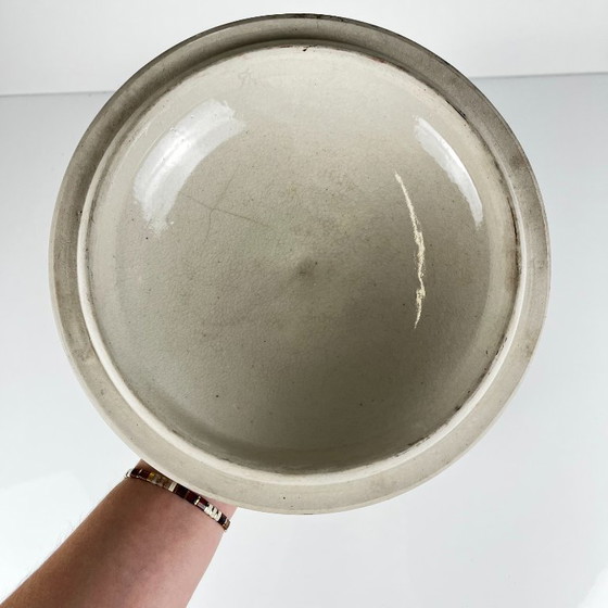 Antica bouillotte / cocotte in gres di Saint Uze, decoro blu, inizio XX secolo – Stoviglie, Ceramica (photo 5 of 14)