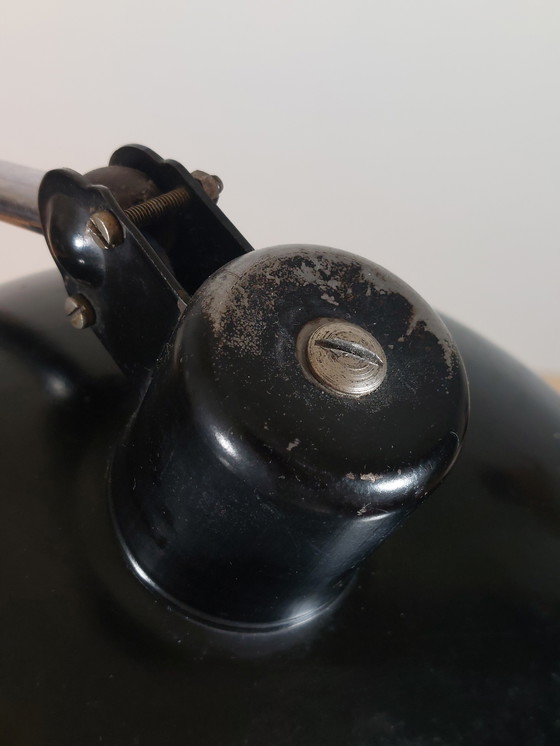 Image 1 of Seltene schwarze verchromte Bauhaus Schreibtischlampe Tischleuchte