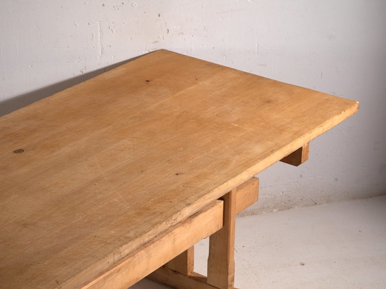 Antieke grenen kloostertafel, Centraal-Europa, circa 1900, Eettafels, Hout, Rustic (foto 2 van 11)