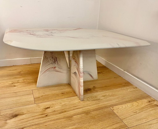 Pink Marmorino vintage Italian design coffee table