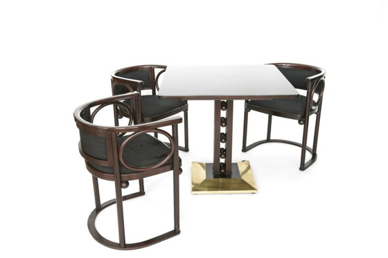 Image 1 of 24-Ball Table + 3 Chairs Fledermaus Josef Hoffmann for Wittmann