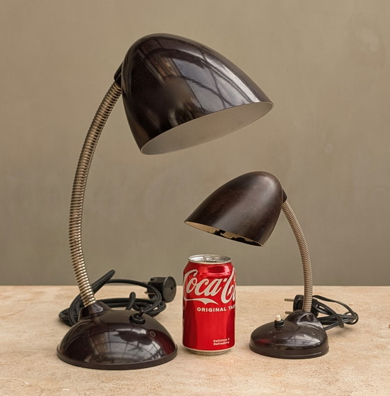 Image 1 of Bakeliet Bauhaus Tafellampen: "Vader en Zoon".