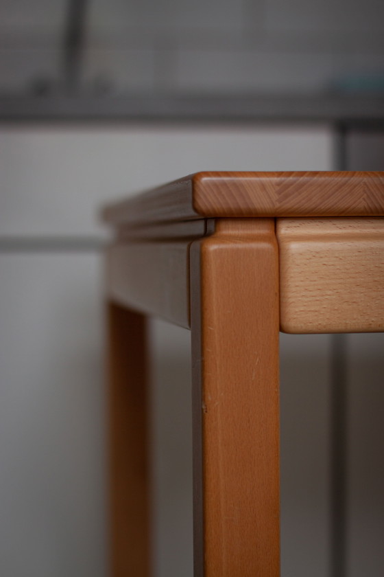 Image 1 of Table de salle à manger en hêtre de conception danoise fabriquée par "Brødrene Andersen", années 1960