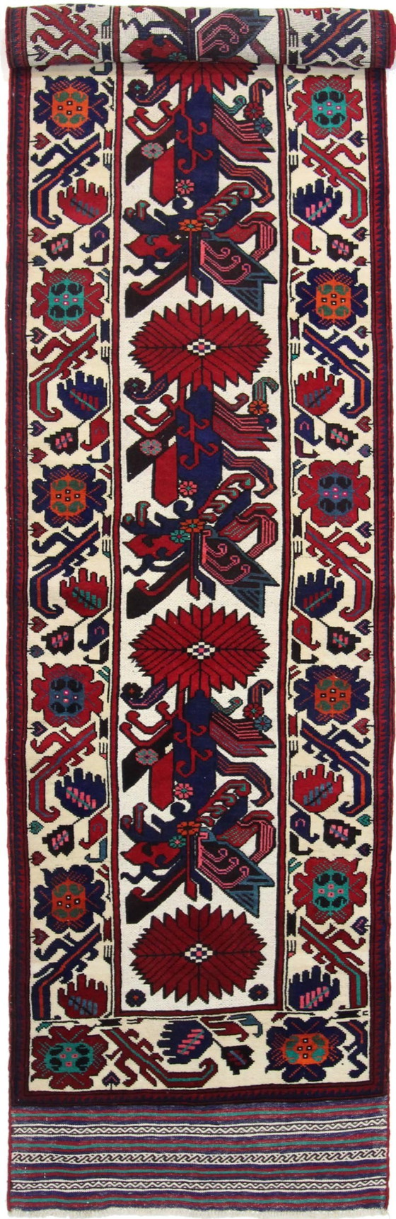 Image 1 of Afghaanse Kelim Deco Kunst Handgeweven Nieuw Tapijt 370 x 80 cm