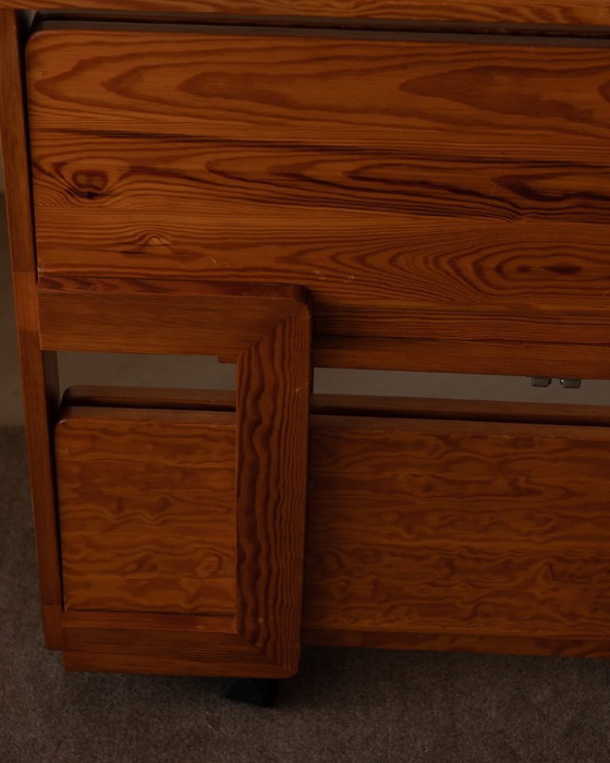 Image 1 of Carrello di servizio pieghevole vintage in pino, anni '70