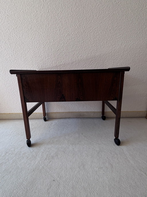 Vintage Deense naaidoos van palissanderhout – bijzettafels, Wood
