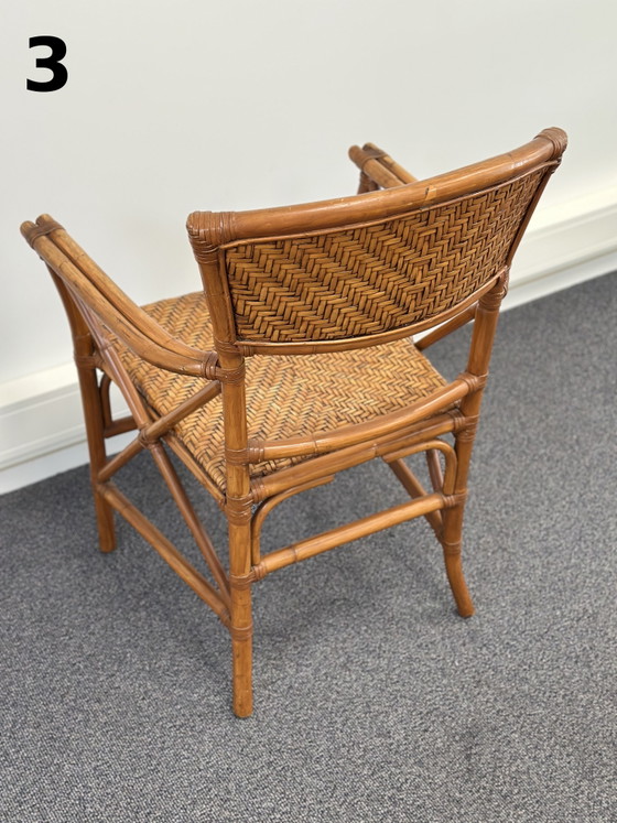 Poltrona in rattan e bambù anni '70 – Sedia da pranzo vintage in canna intrecciata – Sedie da pranzo (photo 14 of 14)