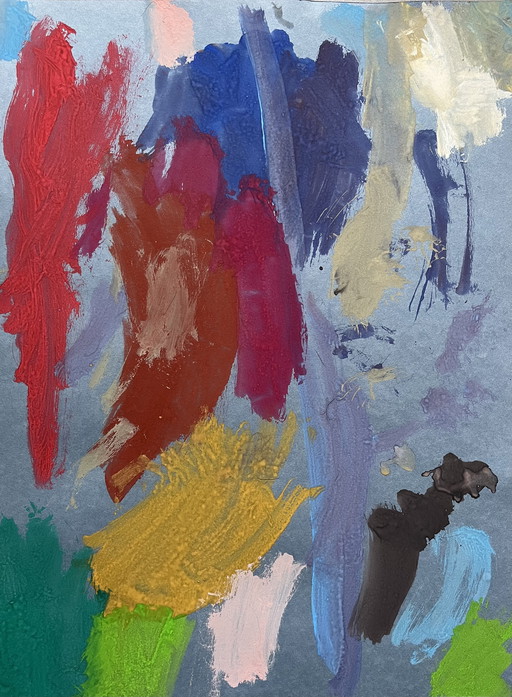 Abstracte gouache op papier, 40x30 cm.