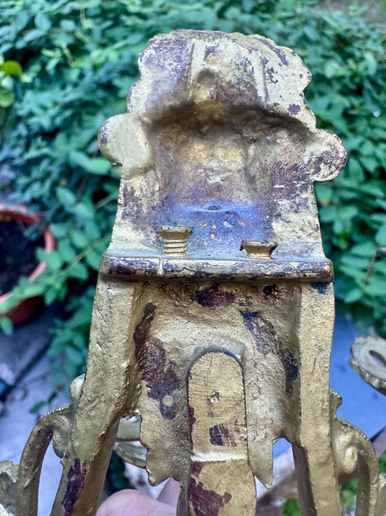 Karyatiden-Wandleuchte, 3 Arme, 19. Jahrhundert – Wandleuchten, Metall (photo 5 of 5)