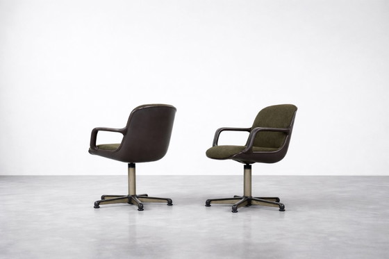 Image 1 of Vintage Mid-Century German Modern Office Chairs by Charles  Pollock for Comforto, 1970s, Set of 2