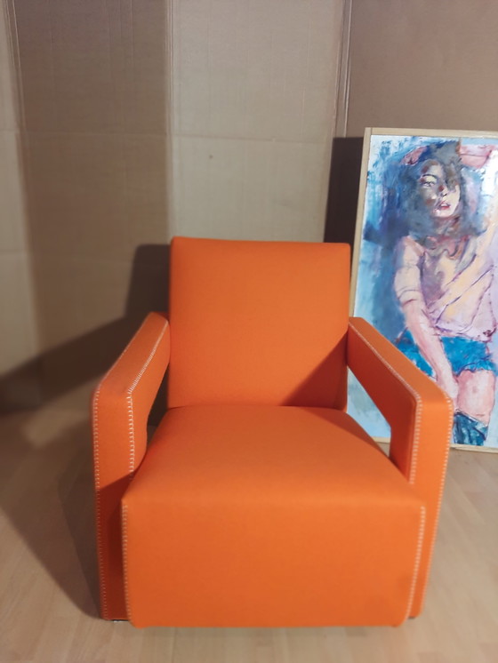 Image 1 of Cassina Utrecht 637 Nuovo mai usato in panno di lana Ruggine arancione (Serie 13L) Punto cavallo