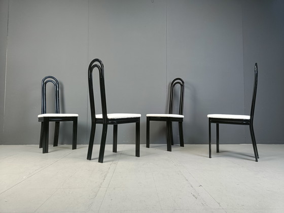 Image 1 of Ensemble de 4 chaises de salle à manger italiennes post-modernes, 1980S