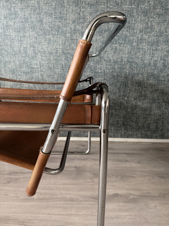 Image 1 of Sedia vintage "Wassily", pelle color cognac, Italia, anni '70