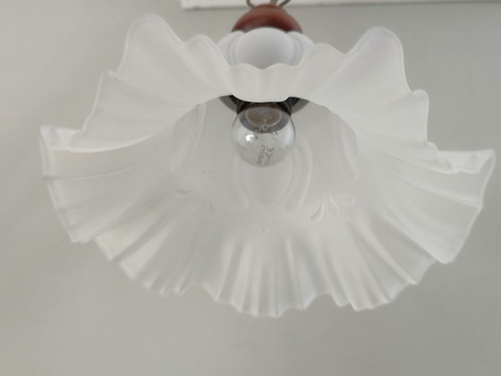 Image 1 of Lampada a sospensione a forma di tulipano in vetro trasparente