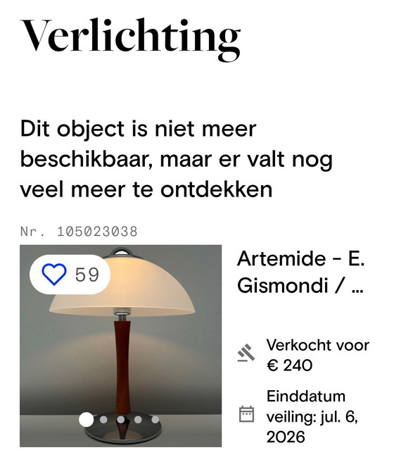 Image 1 of Artemide Arcadia | Mint condition | Rare edition