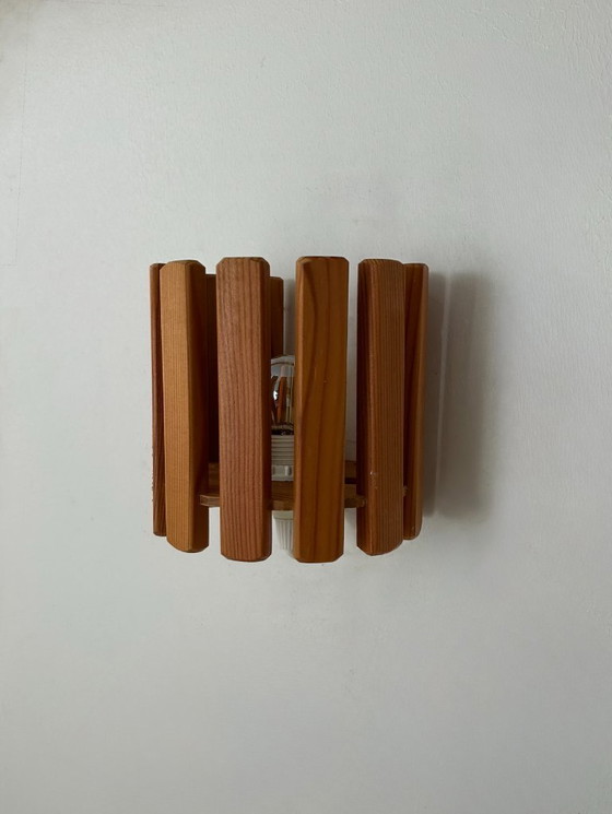 Image 1 of Vintage pine wall lamp, Sweden 1970