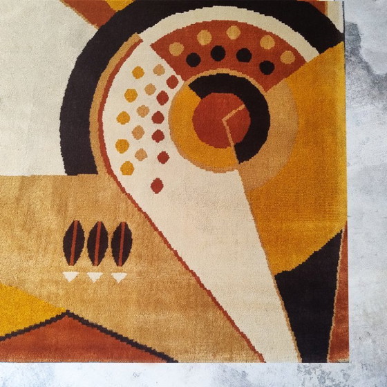 Image 1 of 1950s Constructivist Mechanical Futuristic Rug/Tapestry. Made in France