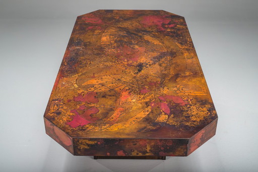 Vintage Copper Coffee Table by Bernhard Rohne, 1970s