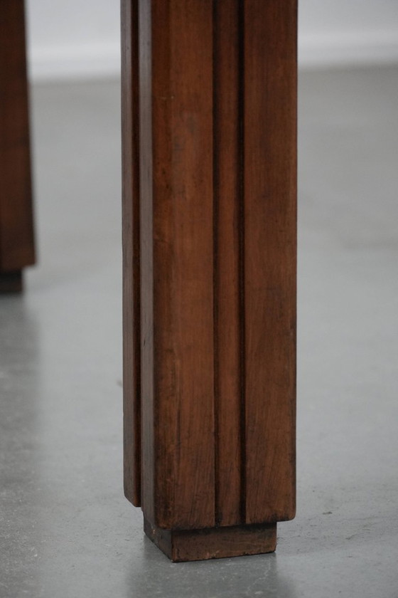 Image 1 of Antique French dining table with drawers and pull-out shelf