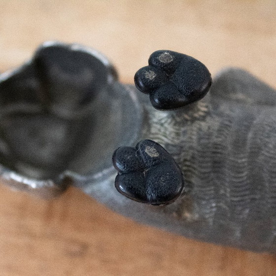 Image 1 of Vintage metal ashtray in the shape of a dachshund/dog