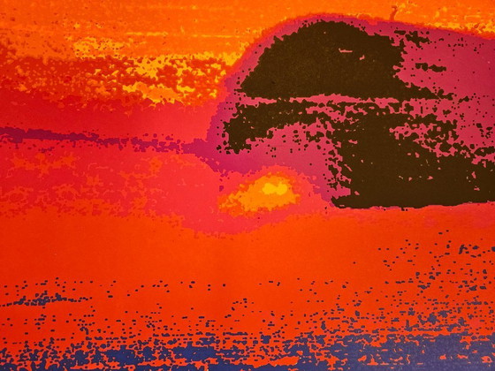 Image 1 of Screen printing on heavy paper Henk van der Vet airplane