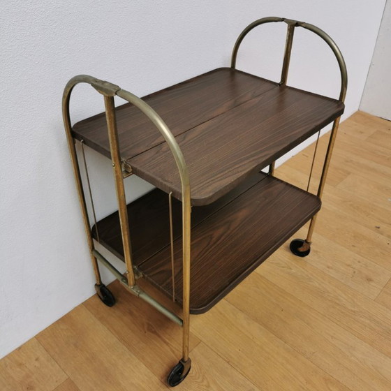 Image 1 of Carrello bar vintage pieghevole, carrello porta bevande, carrello portavivande