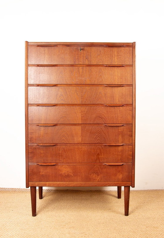 Image 1 of Grande commode Danoise, dite Semainier, 7 tiroirs en teck par Henning Jørgensen pour Fredericia Furniture 1960.