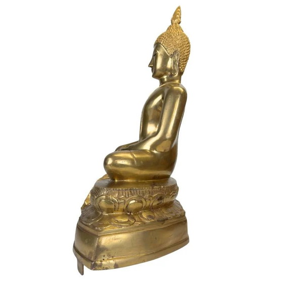 Buda tailandés antiguo – Período Rama V – Bronce dorado al fuego (54cm) – Esculturas (photo 9 of 17)