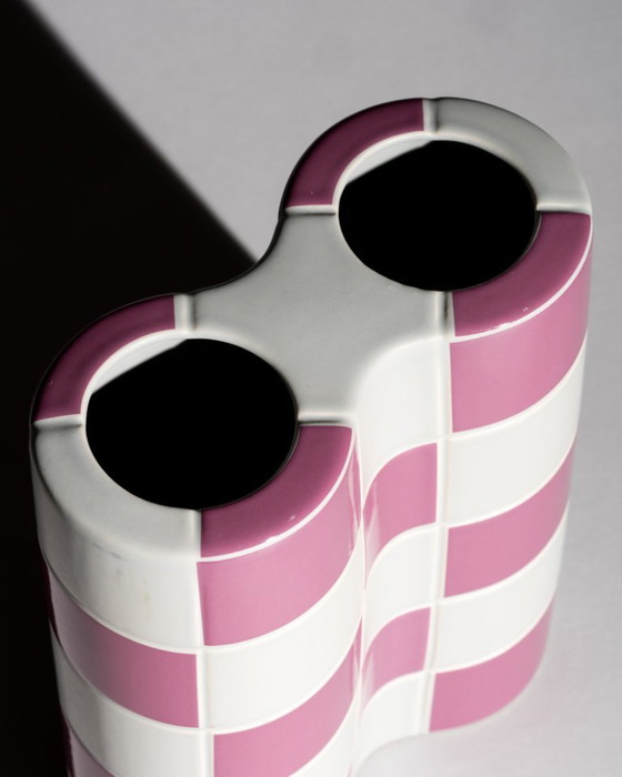 Image 1 of Postmodern Rosenthal Porcelain Vase DUO Jan v.an der Vaart Memphis Style 1980s