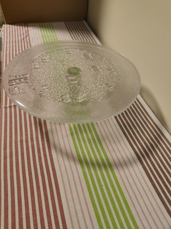 Vintage Glass Cake/Pastry Stand on Foot, Ann Wolf, Tableware, Transparent (photo 2 of 8)