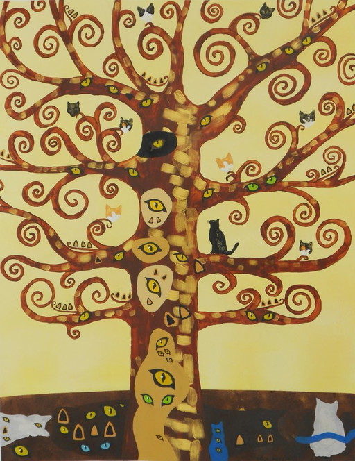 L'arbre à chat (peint à la main)