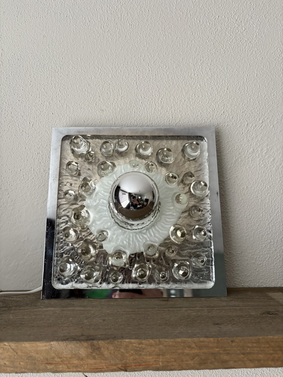 Image 1 of Lampada da parete vintage "Eisglas" Sölken Leuchten anni '70