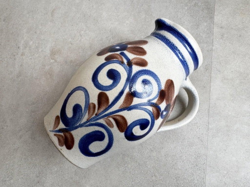 1x Vintage Blue Ceramic Knodgen W. Germany Vase – vazen (photo 2 of 6)