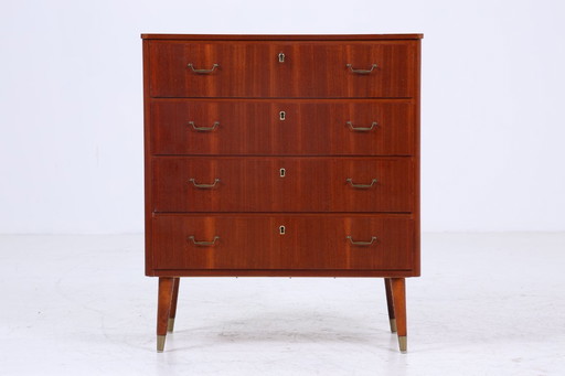 Wonderful teak Mid - Century chest of drawers | vintage cabinet wood storage 60s #07-60