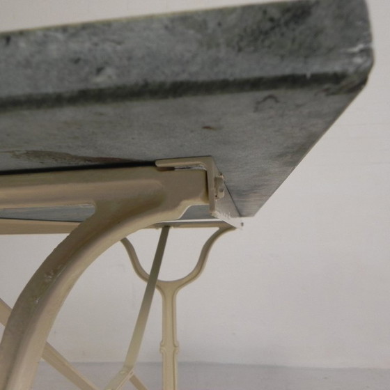 Image 1 of Gartentisch, Bistrotisch mit Marmorplatte, 1950er Jahre