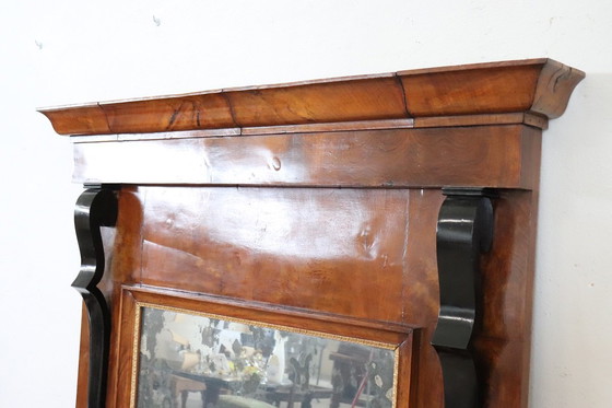 Image 1 of Antique Wall Mirror in Walnut, Empire Period Early 19th Century