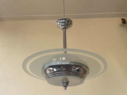 Lámpara colgante Art Déco de 1930, francesa.
