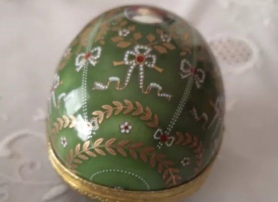 Image 1 of Porzellan Ei Dose Schatulle Manufaktur Rudolf Kämmer Golddekor